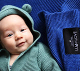Bamboo baby blanket - Navy blue - Classic knit Blanket Lullalove UK 