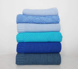 Bamboo baby blanket - Navy blue - Classic knit Blanket Lullalove UK 