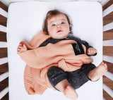 Bamboo baby blanket - Peach - Classic knit Blanket Lullalove UK 