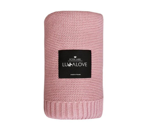 Bamboo classic knit blanket - 80x100cm - Peony - Lullalove UK
