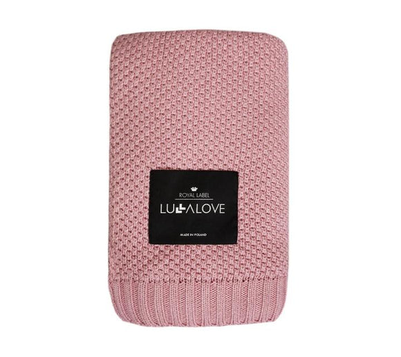 Bamboo knit blanket - 80x100cm - Peony - Lullalove UK