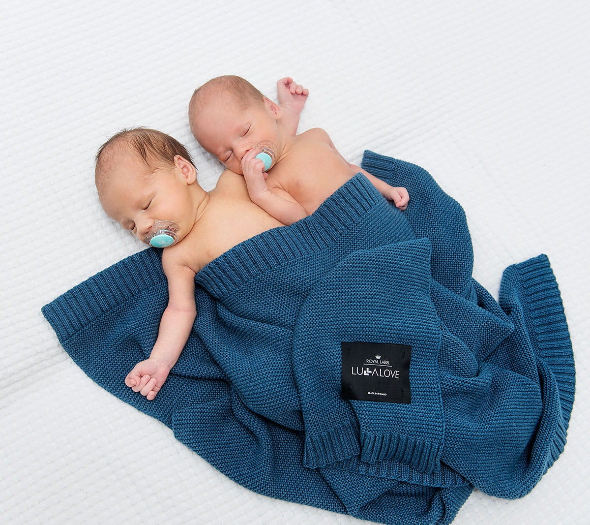Bamboo baby blanket - Petrol - Classic knit Blanket Lullalove UK 