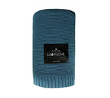 Bamboo classic knit blanket - 80x100cm - Petrol - Lullalove UK