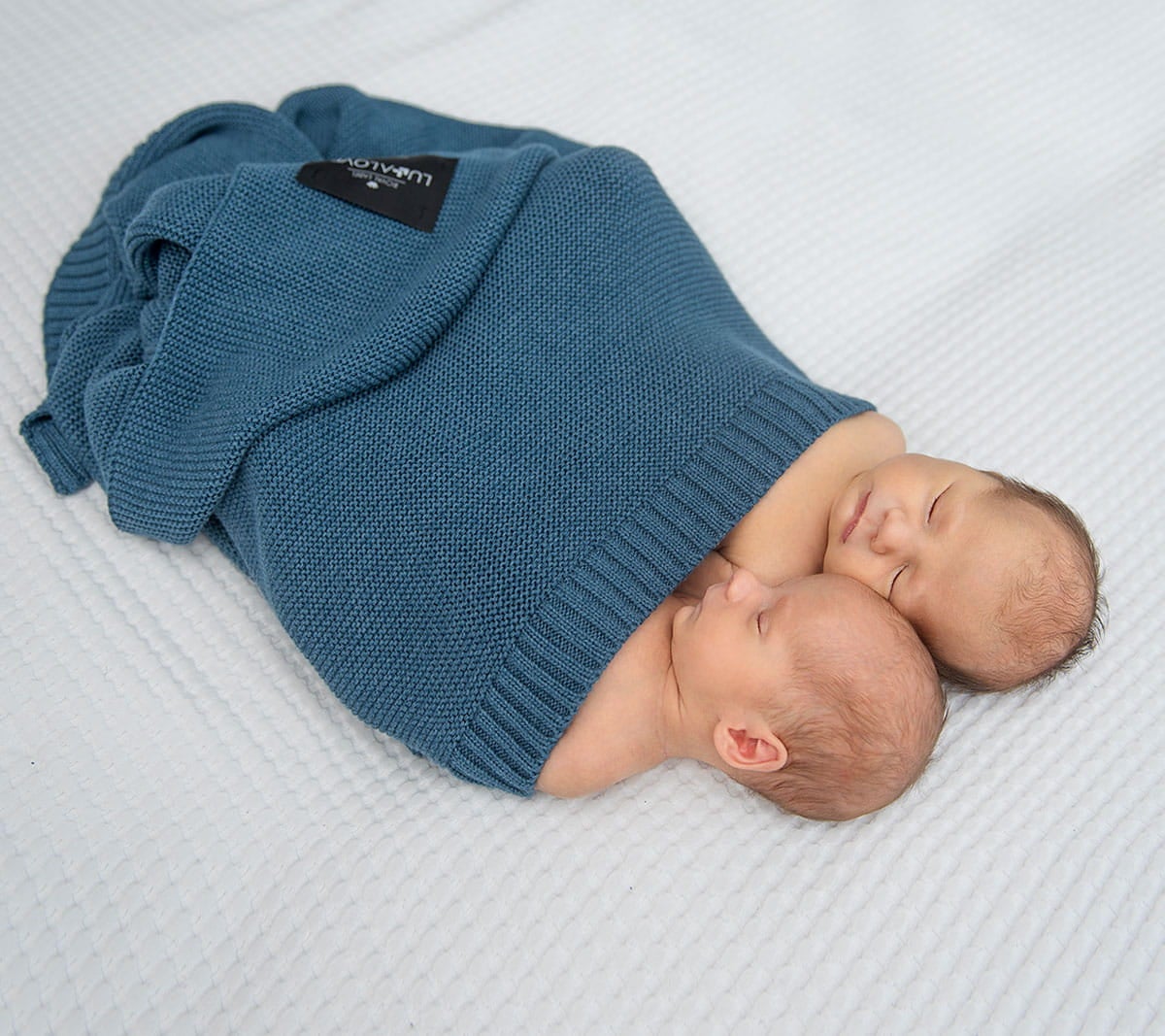 Bamboo baby blanket - Petrol - Classic knit Blanket Lullalove UK 