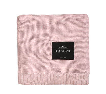 Bamboo baby blanket - Powder pink - Classic knit Blanket Lullalove UK 