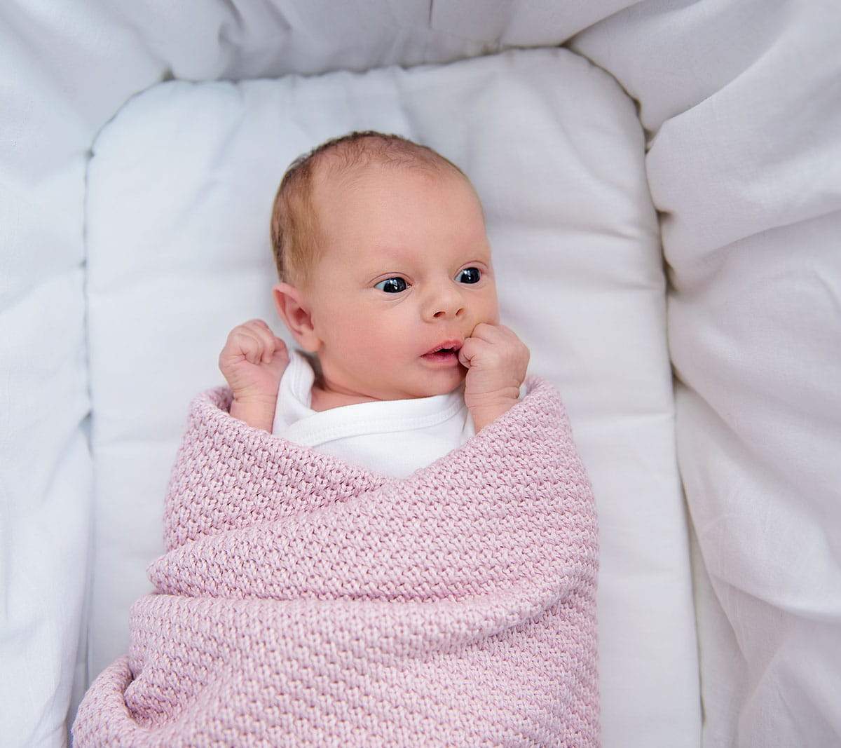 Bamboo baby blanket - Powder pink - Macaroon knit Blanket Lullalove UK 