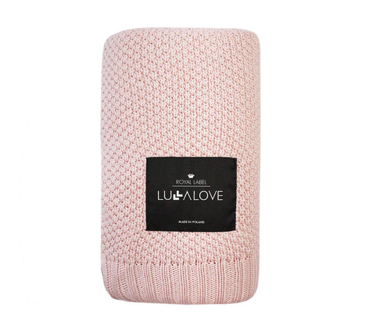 Bamboo baby blanket - Powder pink - Macaroon knit Blanket Lullalove UK 
