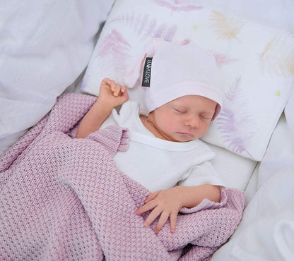 Bamboo baby blanket - Powder pink - Macaroon knit Blanket Lullalove UK 
