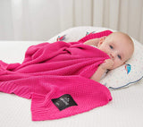 Bamboo baby blanket - Raspberry - Macaroon knit Blanket Lullalove UK 