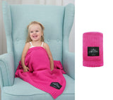 Bamboo baby blanket - Raspberry - Macaroon knit Blanket Lullalove UK 