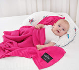 Bamboo baby blanket - Raspberry - Macaroon knit Blanket Lullalove UK 