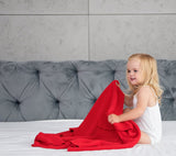 Bamboo baby blanket - Red - Classic knit Blanket Lullalove UK 