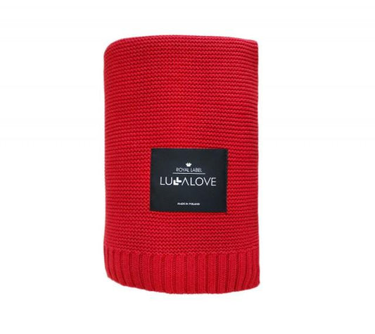 Bamboo classic knit blanket - 80x100cm - Red - Lullalove UK