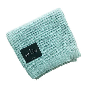 Bamboo classic knit blanket - 80x100cm - Sage - Lullalove UK