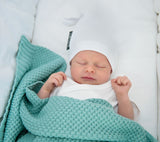 Bamboo baby blanket - Sage - Macaroon knit Blanket Lullalove UK 