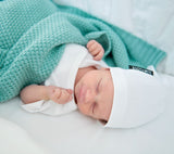 Bamboo baby blanket - Sage - Macaroon knit Blanket Lullalove UK 