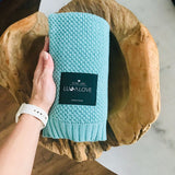 Bamboo baby blanket - Sage - Macaroon knit Blanket Lullalove UK 