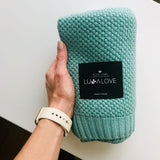 Bamboo baby blanket - Sage - Macaroon knit Blanket Lullalove UK 