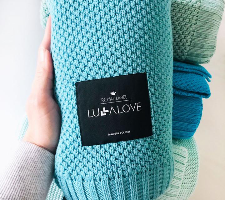 Bamboo knit blanket - 80x100cm - Sea blue - Lullalove UK