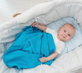 Bamboo baby blanket - Turquoise - Macaroon knit Blanket Lullalove UK 