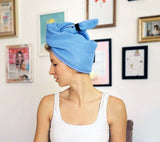 Bamboo hair drying wrap - blue Accessories Lullalove UK 