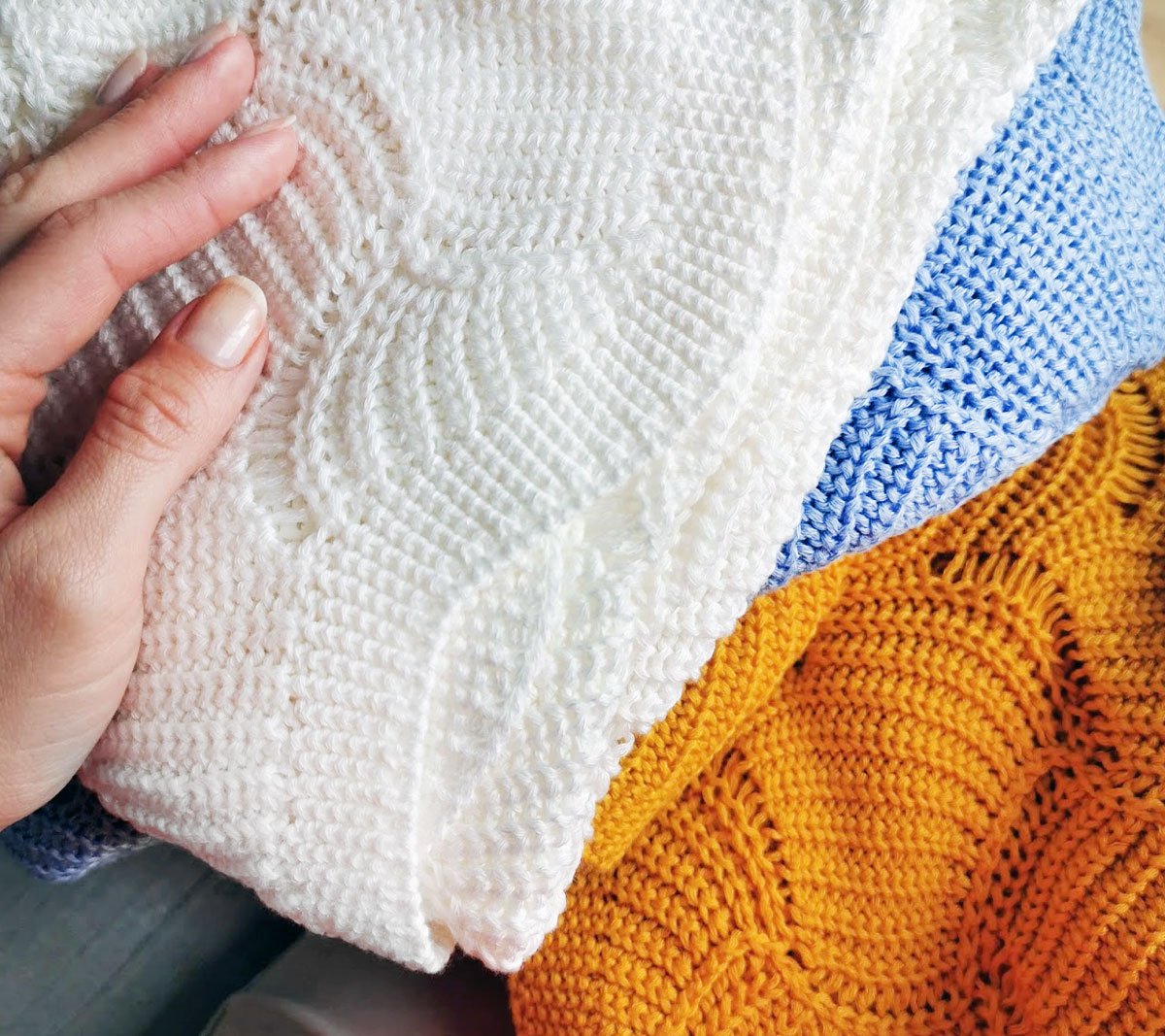 Cellular bamboo baby blanket - Coconut - Seashell Blanket Lullalove UK 