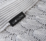 Cellular bamboo baby blanket - Grey - Boho openwork Blanket Lullalove 