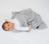 Cellular bamboo baby blanket - Grey - Boho openwork Blanket Lullalove 