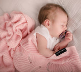 Cellular bamboo baby blanket - Rose quartz - Seashell Blanket Lullalove UK 