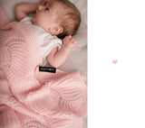 Cellular bamboo baby blanket - Rose quartz - Seashell Blanket Lullalove UK 