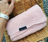 Cellular bamboo baby blanket - Rose quartz - Seashell Blanket Lullalove UK 