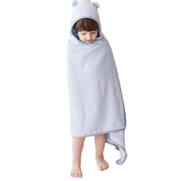 Children bamboo towel with a hood - 100% bamboo - Blue Towel Lullalove UK 