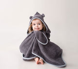 Children bamboo towel with a hood - 100% bamboo - Grey Towel Lullalove UK 