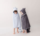 Children bamboo towel with a hood - 100% bamboo - Grey Towel Lullalove UK 