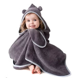 Children bamboo towel with a hood - 100% bamboo - Grey Towel Lullalove UK 