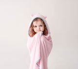 Children bamboo towel with a hood - 100% bamboo - Pink Towel Lullalove UK 