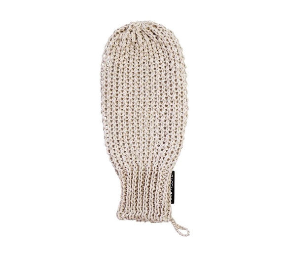 Exfoliating and massage glove - grey linen Accessories Lullalove UK 