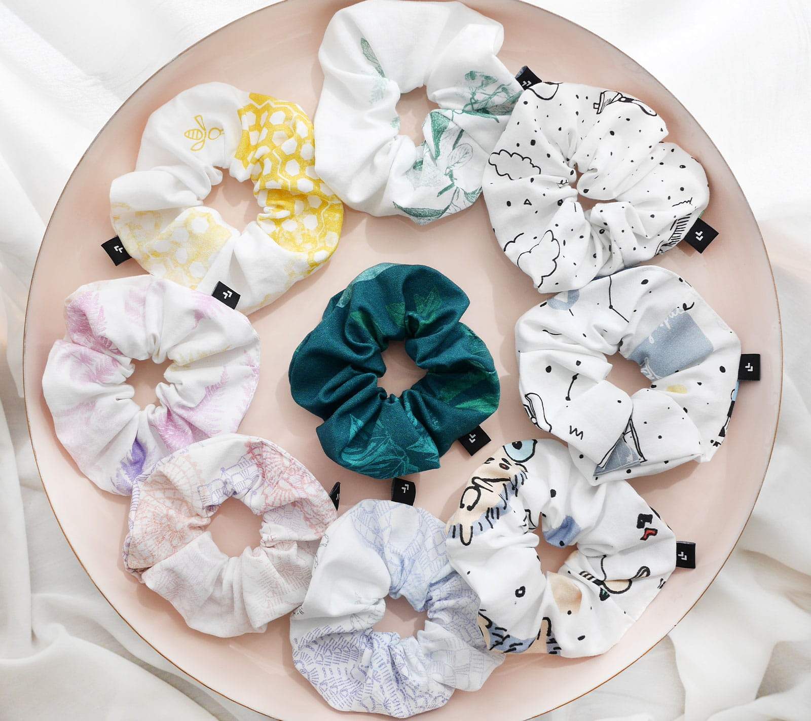Hair scrunchie - Herbs blue Accessories Lullalove UK 