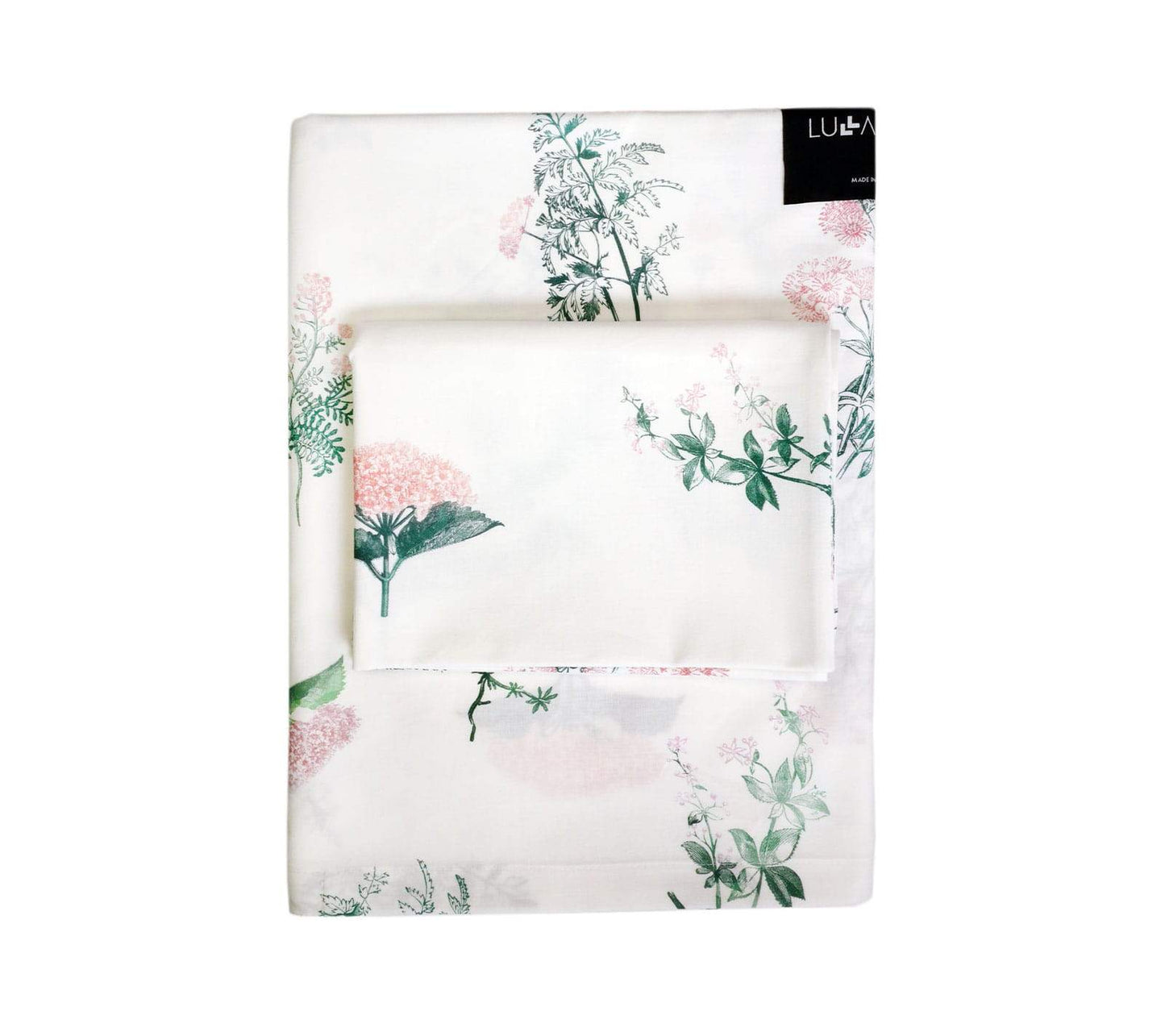 Herbs pink - Cot bed duvet cover and pillowcase set Bedding Lullalove UK 