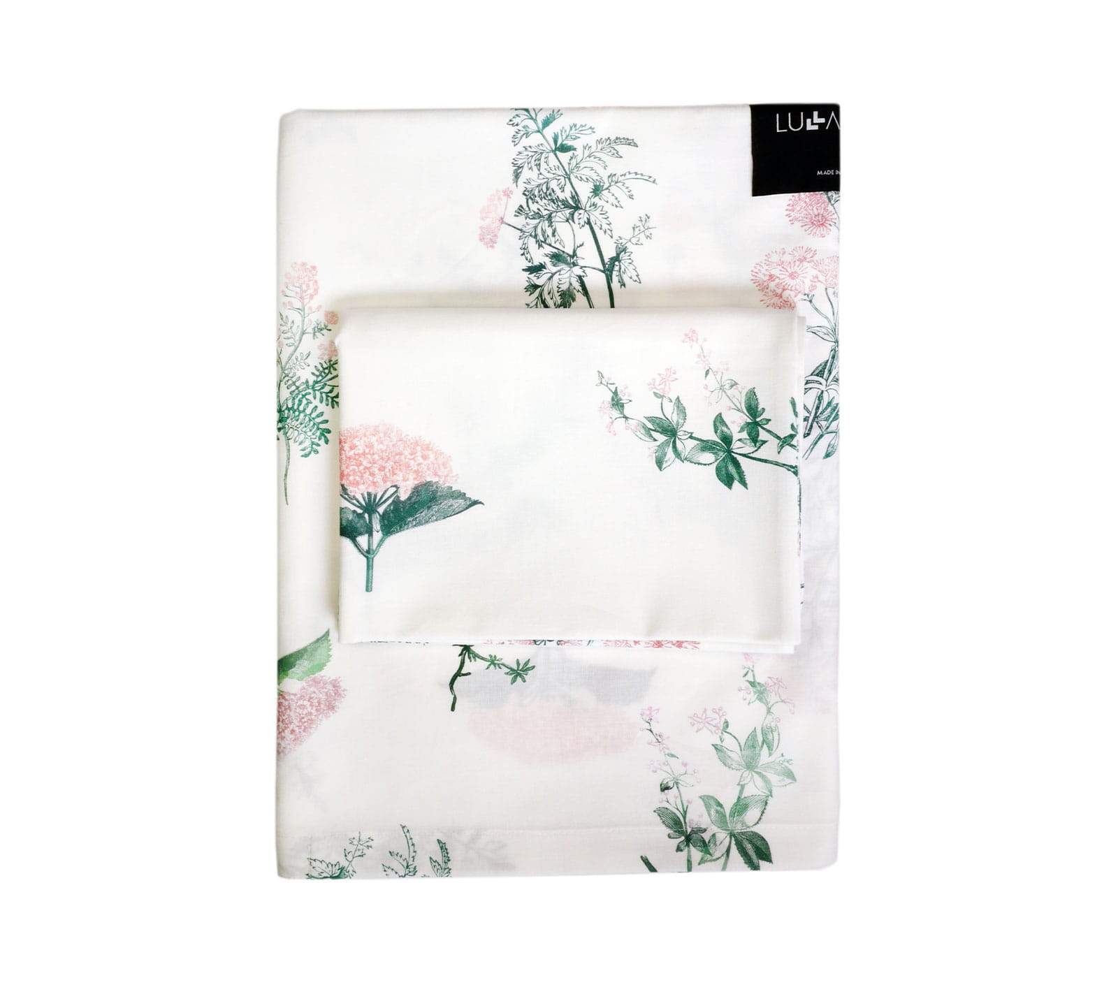 Herbs pink - Cot bed duvet cover and pillowcase set Bedding Lullalove UK 