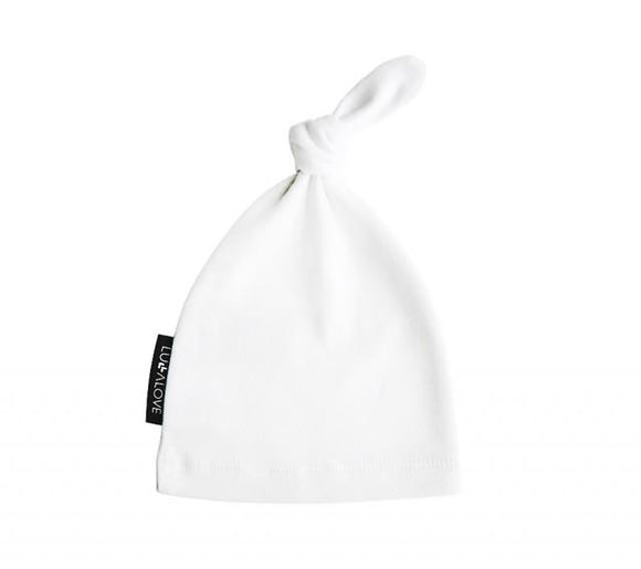 Knot baby hat - 3-9 months - White - Lullalove UK