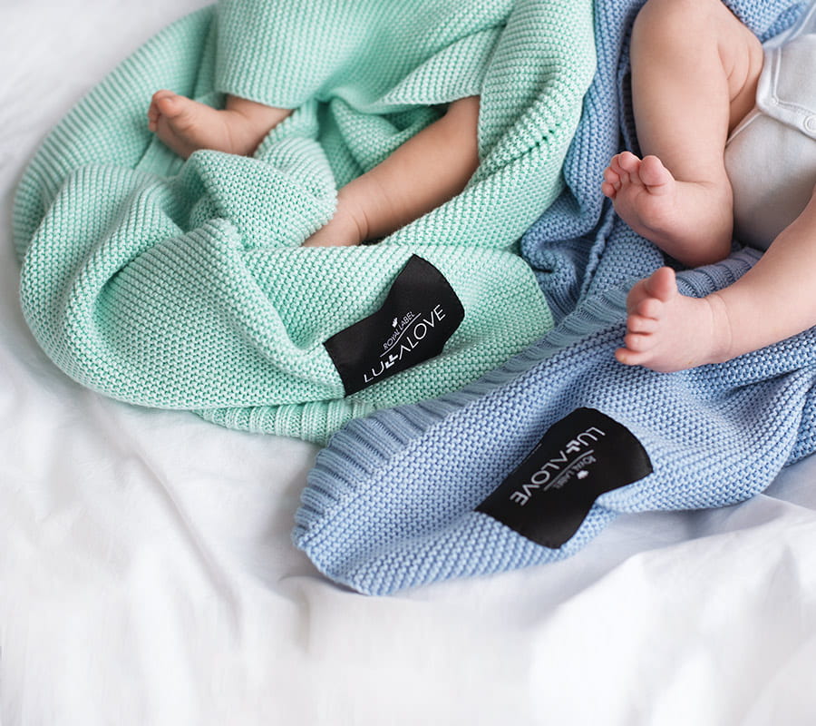 Large bamboo baby blanket - 100x120cm - Baby blue Blanket Lullalove UK 
