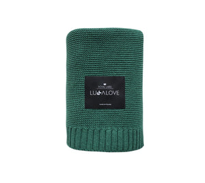 Large bamboo baby blanket - 100x120cm - Bottle green Blanket Lullalove 