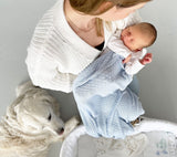 Light cellular bamboo baby blanket - Blue Blanket Lullalove UK 