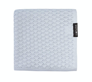 Light cellular bamboo baby blanket - Blue Blanket Lullalove UK 
