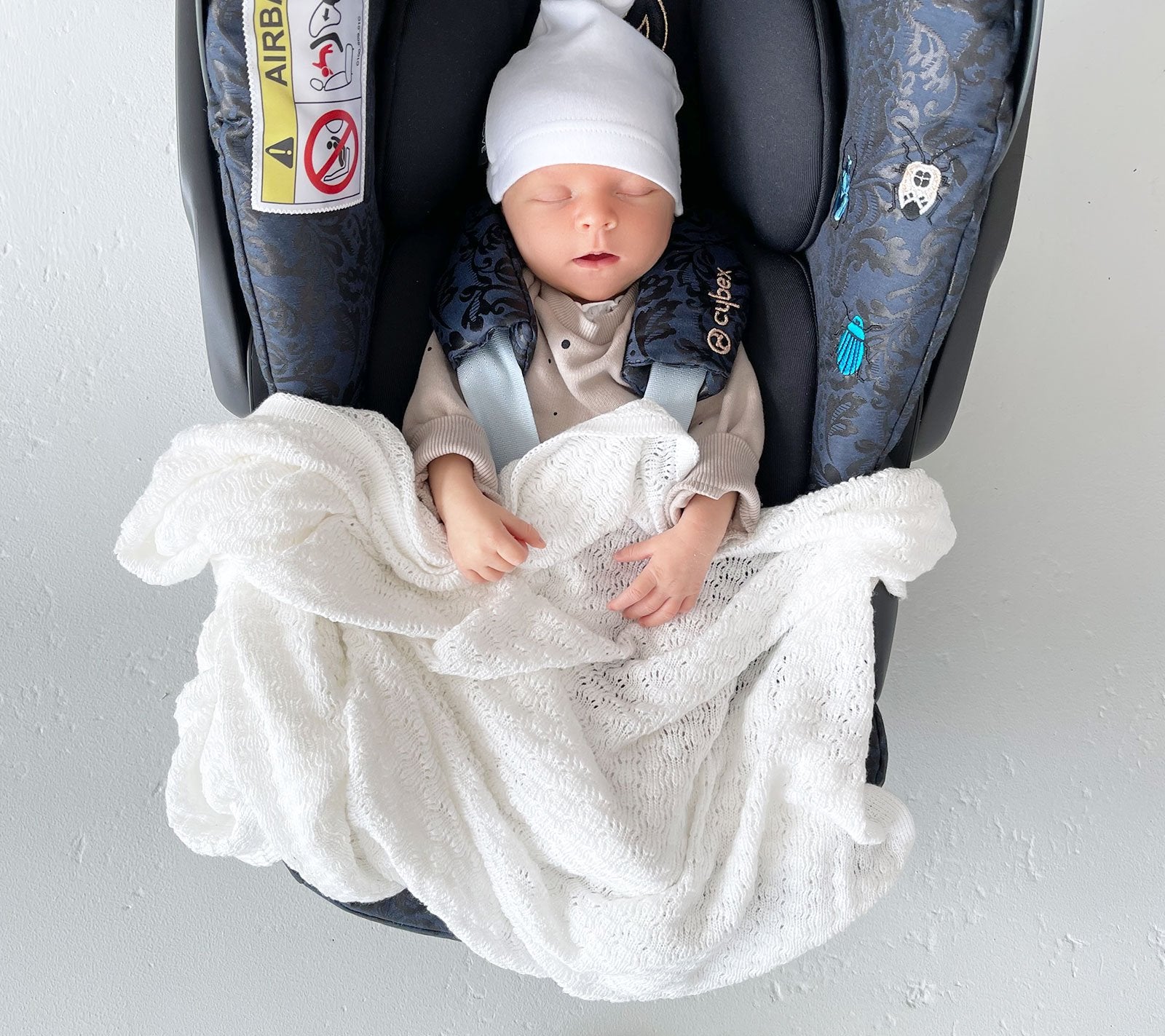 Light Cellular Bamboo Baby Blanket Coconut Lullalove UK light-cellular-bamboo-baby-blanket-coconut-lullalove-uk