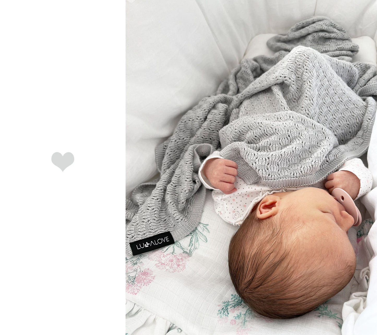 Light cellular bamboo baby blanket - Grey Blanket Lullalove UK 