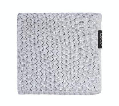 Light cellular bamboo baby blanket - Grey Blanket Lullalove UK 