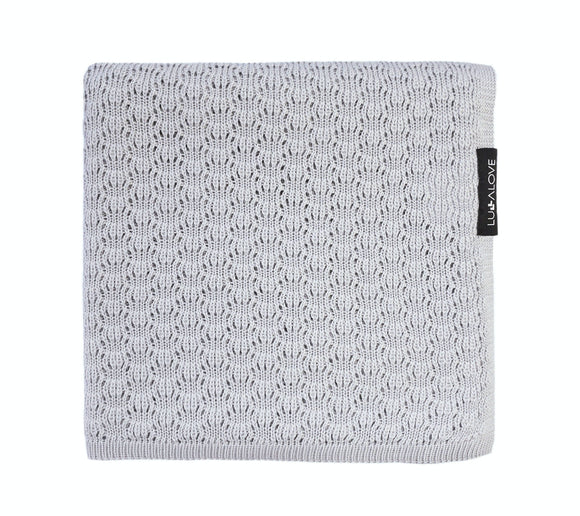 Light cellular bamboo baby blanket - Grey Blanket Lullalove UK 