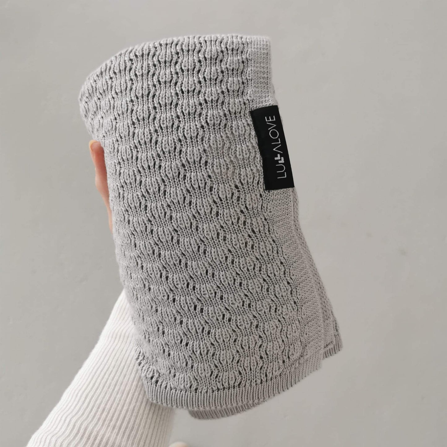 Light cellular bamboo baby blanket - Grey Blanket Lullalove UK 